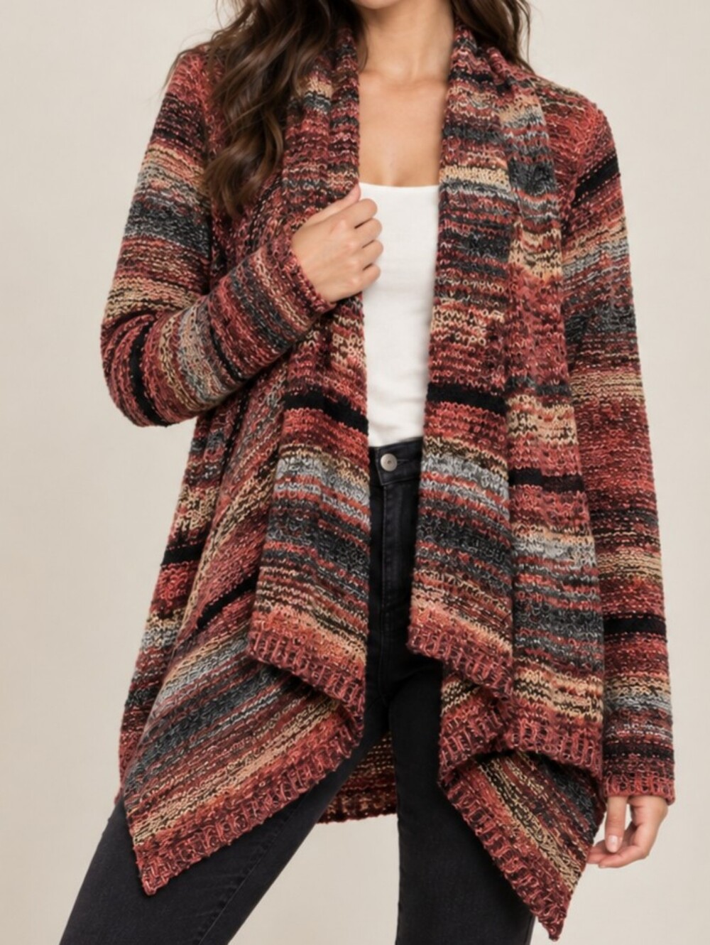 American Eagle Outfitters Open Front Cardigan Size-XS/TP Boho Multi Color